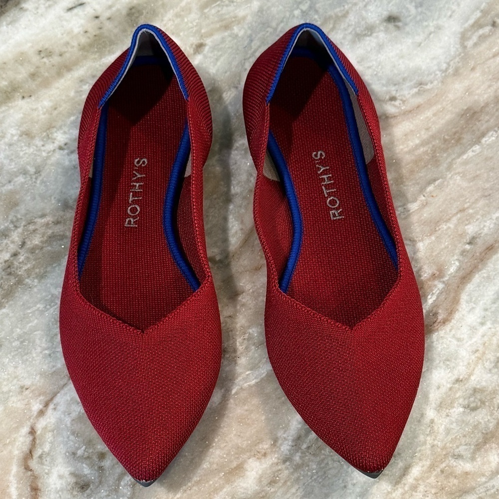 Women’s ROTHY’S The Point in red chili- sold out color. Size 10.5